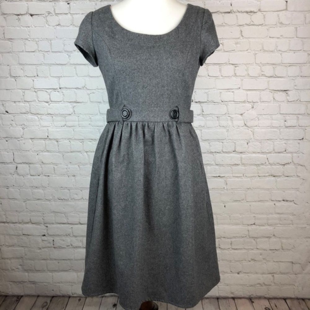 Emmelee Gray Wool Viscose Career Dress